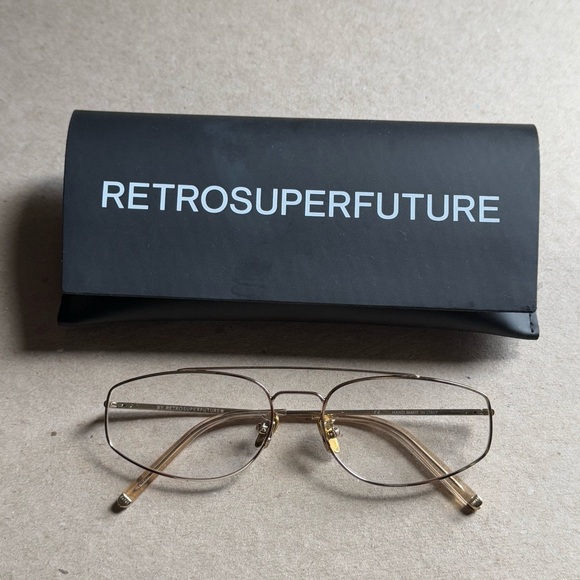 Retrosuperfuture Tema Optical Oro gold aviator eyeglasses - Picture 8 of 10